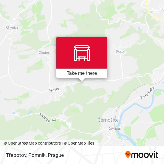 Карта Třebotov, Pomník