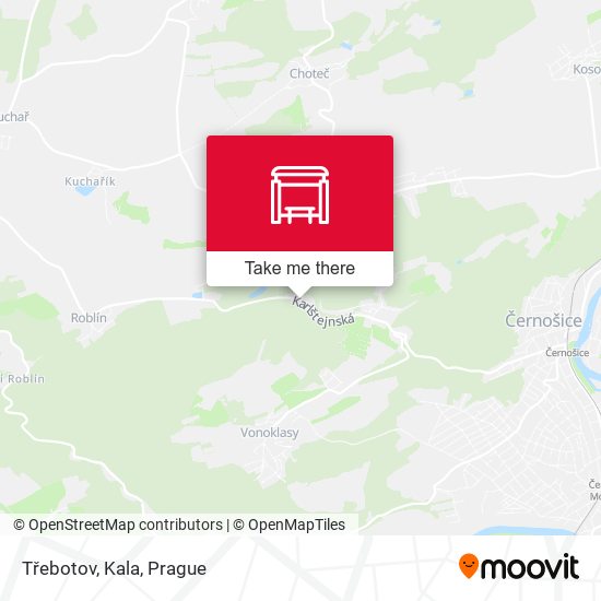Карта Třebotov, Kala