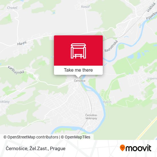 Černošice, Žel.Zast. map