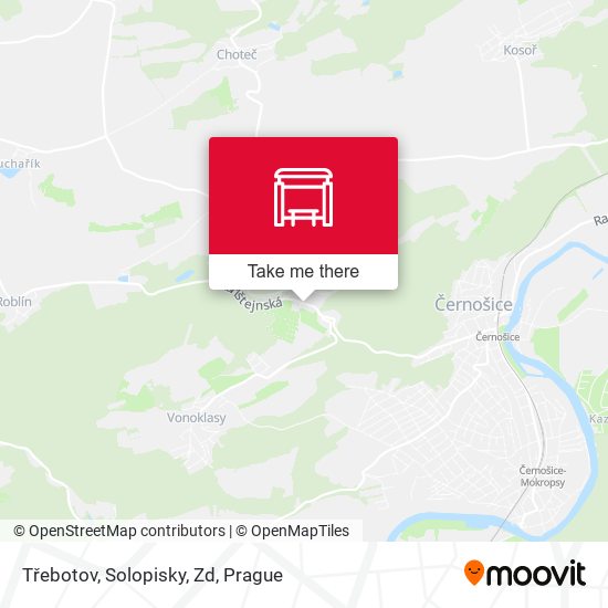 Карта Třebotov, Solopisky, Zd