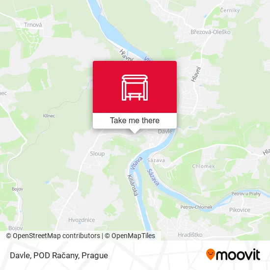Карта Davle, POD Račany
