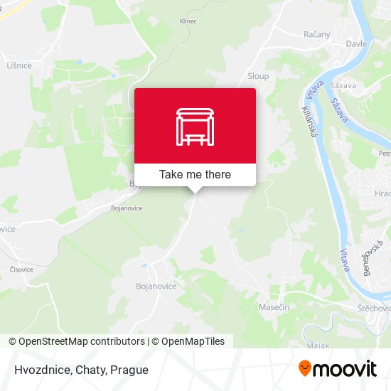 Hvozdnice, Chaty map