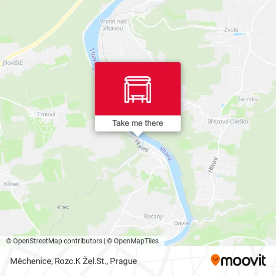 Карта Měchenice, Rozc.K Žel.St.