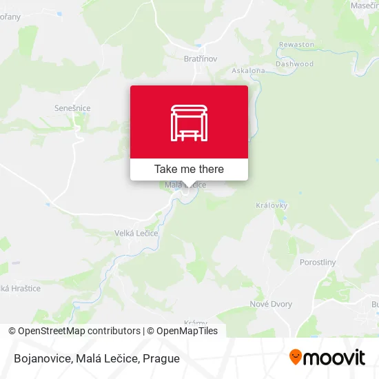 Карта Bojanovice, Malá Lečice