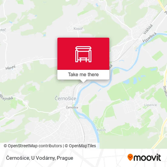 Карта Černošice, U Vodárny