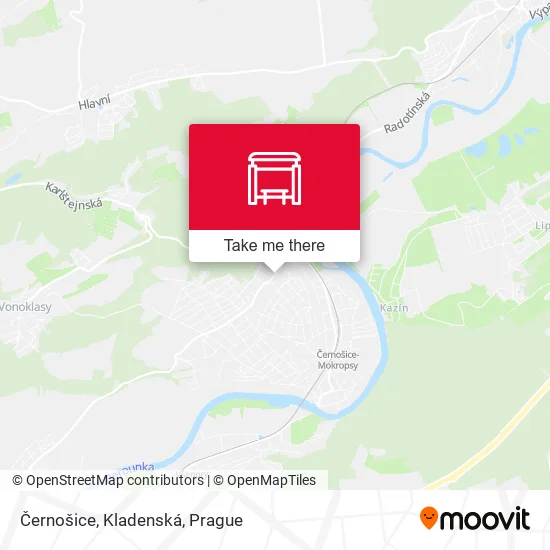 Карта Černošice, Kladenská