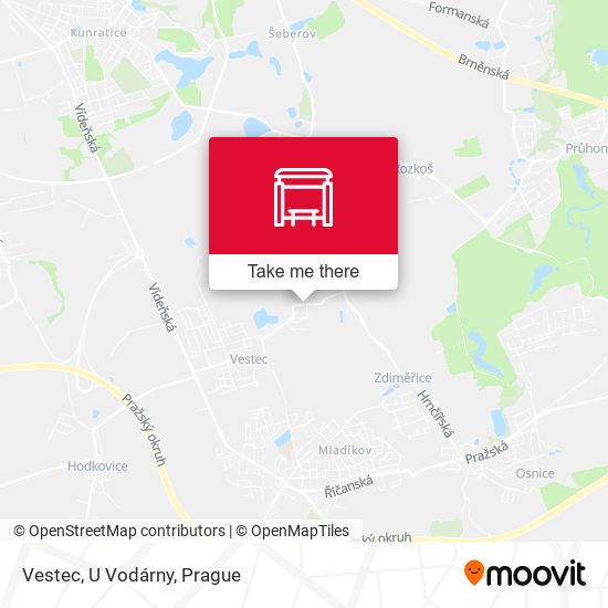 Карта Vestec, U Vodárny