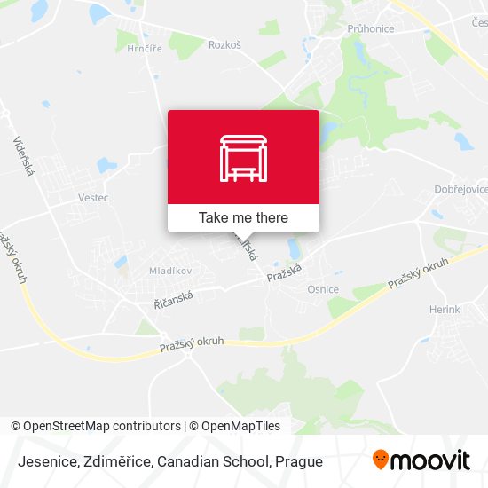 Jesenice, Zdiměřice, Canadian School map