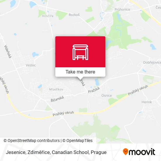Карта Jesenice, Zdiměřice, Canadian School