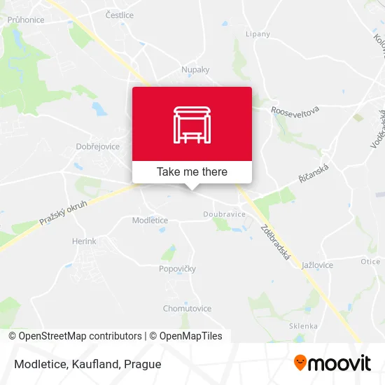 Карта Modletice, Kaufland