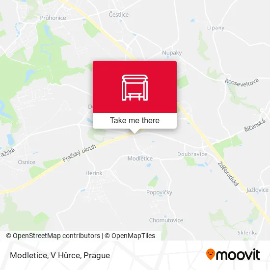 Карта Modletice, V Hůrce