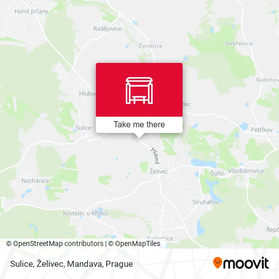 Карта Sulice, Želivec, Mandava