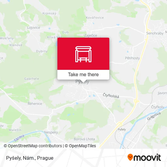 Pyšely, Nám. map