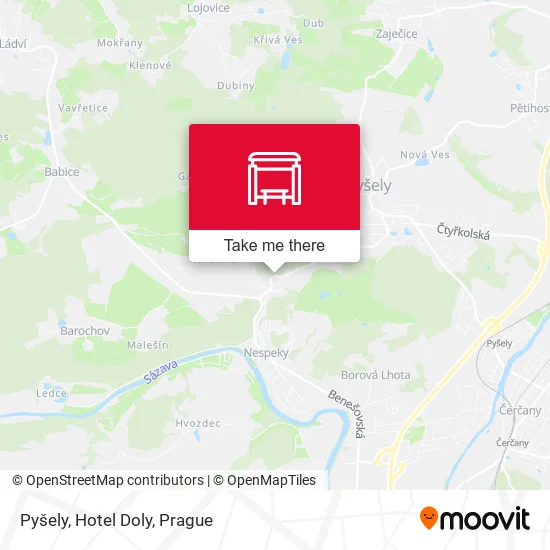 Карта Pyšely, Hotel Doly