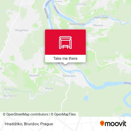 Карта Hradištko, Brunšov
