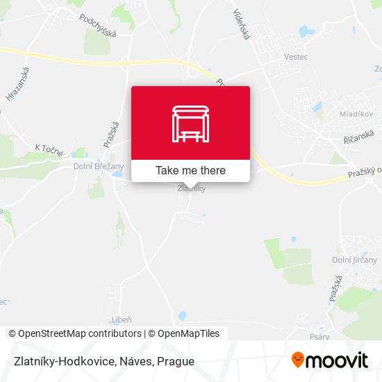 Zlatníky-Hodkovice, Náves map