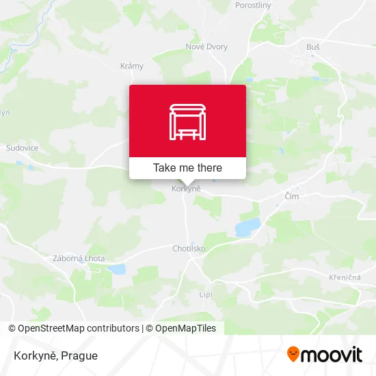 Карта Korkyně