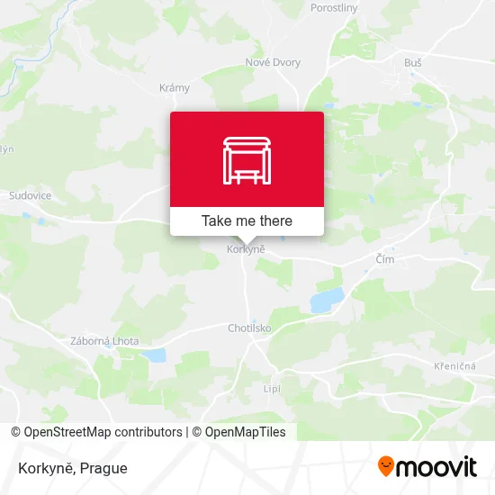 Korkyně map