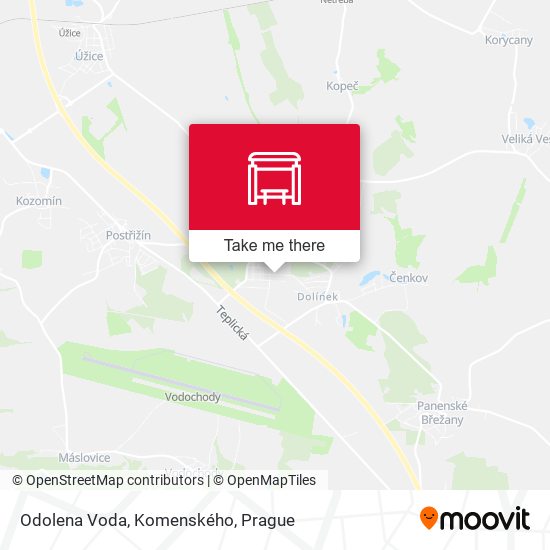 Odolena Voda, Komenského map