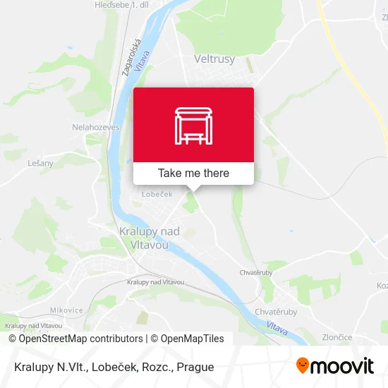 Карта Kralupy N.Vlt., Lobeček, Rozc.