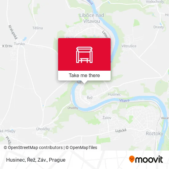 Карта Husinec, Řež, Záv.