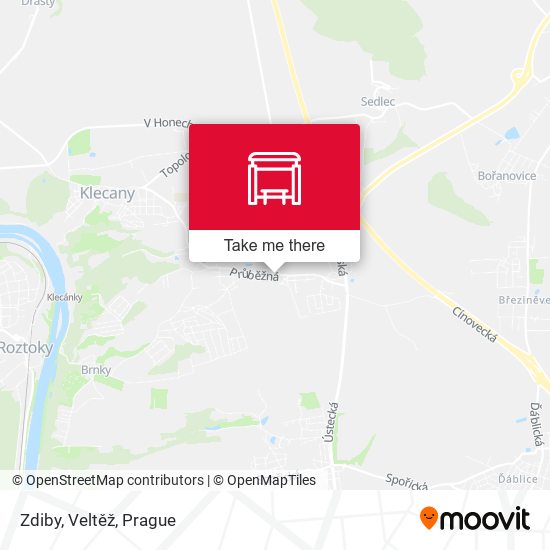 Zdiby, Veltěž map