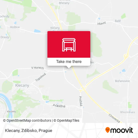 Карта Klecany, Zdibsko