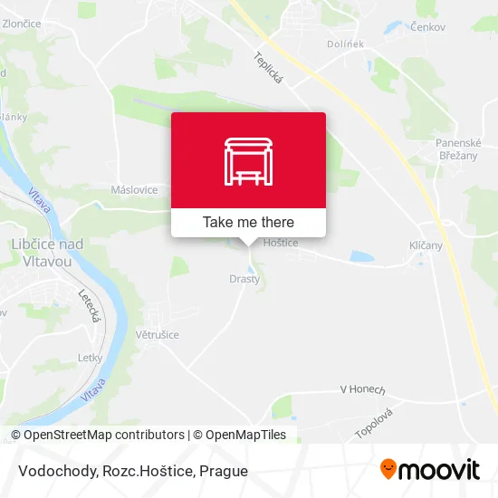 Карта Vodochody, Rozc.Hoštice