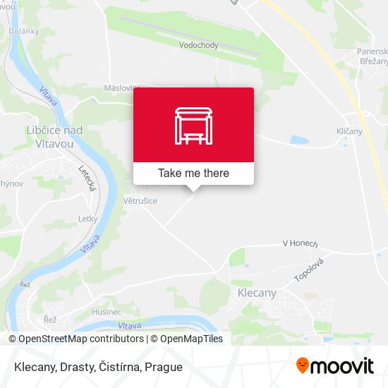 Klecany, Drasty, Čistírna map