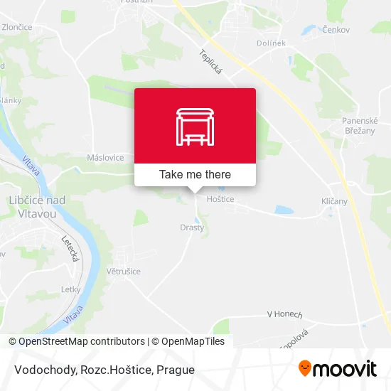 Карта Vodochody, Rozc.Hoštice