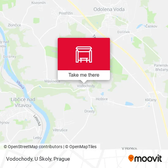 Карта Vodochody, U Školy