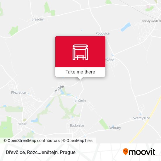 Dřevčice, Rozc.Jenštejn map