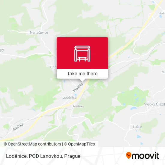 Карта Loděnice, POD Lanovkou