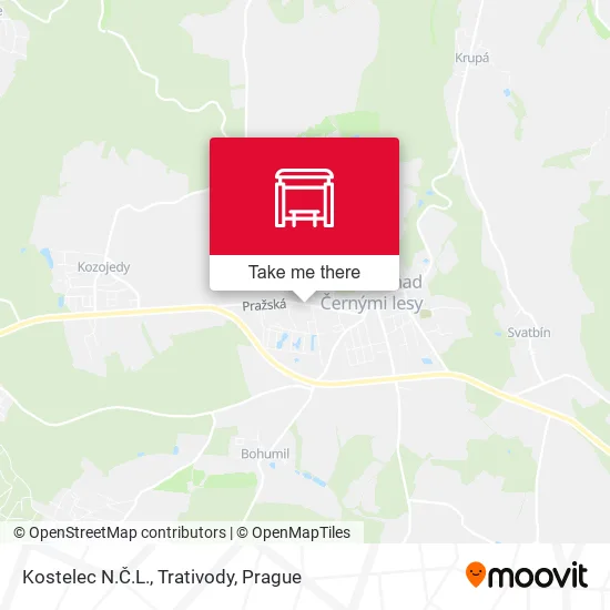 Карта Kostelec N.Č.L., Trativody