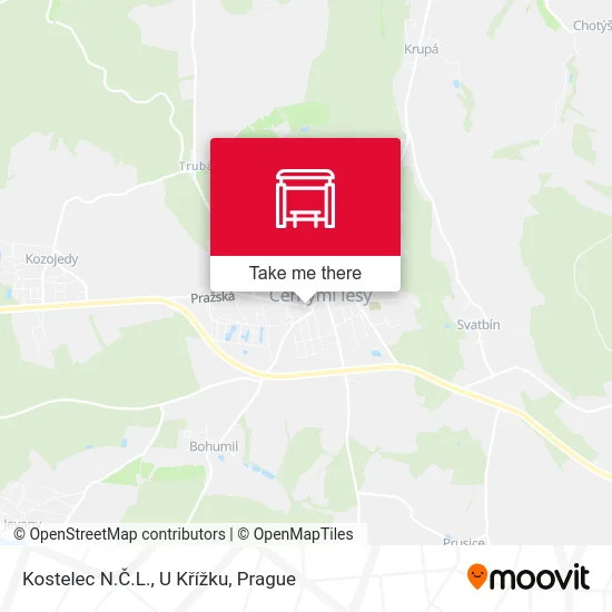 Карта Kostelec N.Č.L., U Křížku