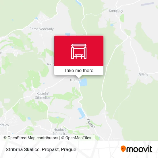 Карта Stříbrná Skalice, Propast