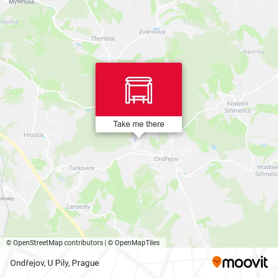Карта Ondřejov, U Pily