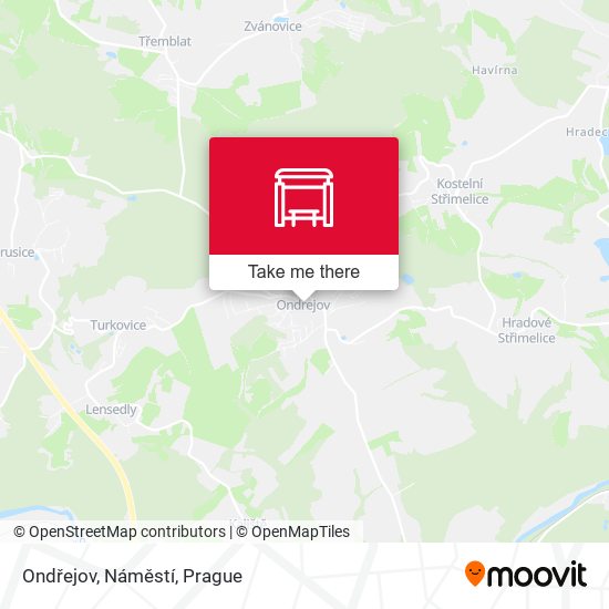 Ondřejov, Náměstí map