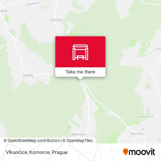 Карта Vlkančice, Komorce