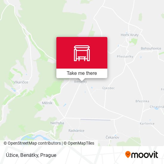 Úžice, Benátky map