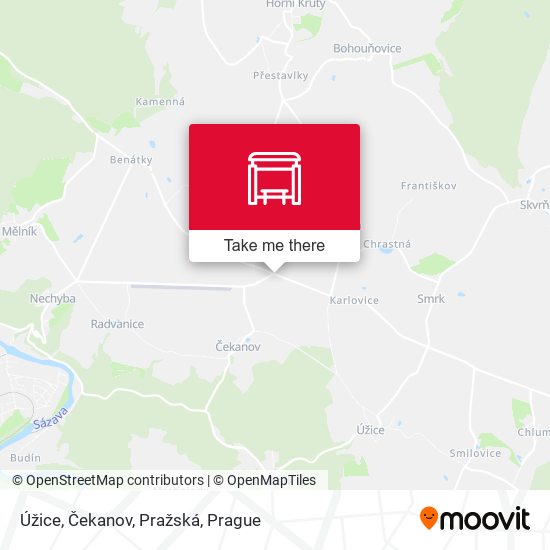 Úžice, Čekanov, Pražská map