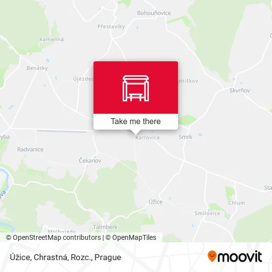 Карта Úžice, Chrastná, Rozc.