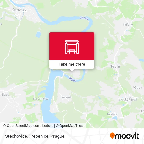 Карта Štěchovice, Třebenice