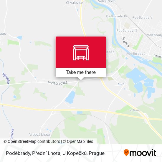Poděbrady, Přední Lhota, U Kopečků map