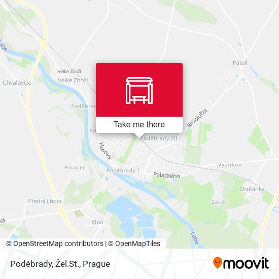 Poděbrady, Žel.St. map