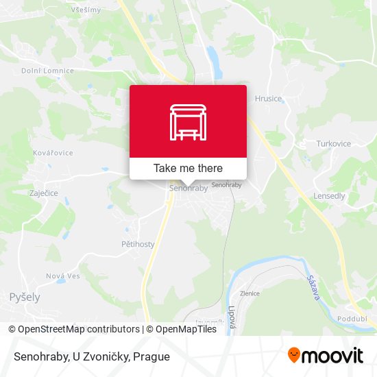 Карта Senohraby, U Zvoničky