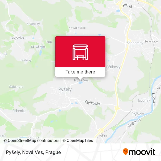 Pyšely, Nová Ves map