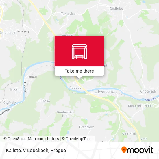Карта Kaliště, V Loučkách