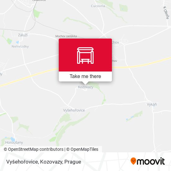 Vyšehořovice, Kozovazy map