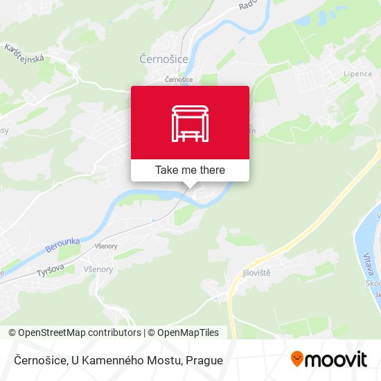 Černošice, U Kamenného Mostu map